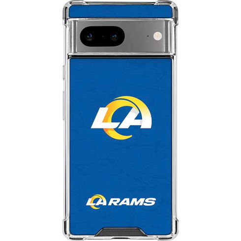 NFL Los Angeles Rams Distressed Google Pixel 7a Clear Case